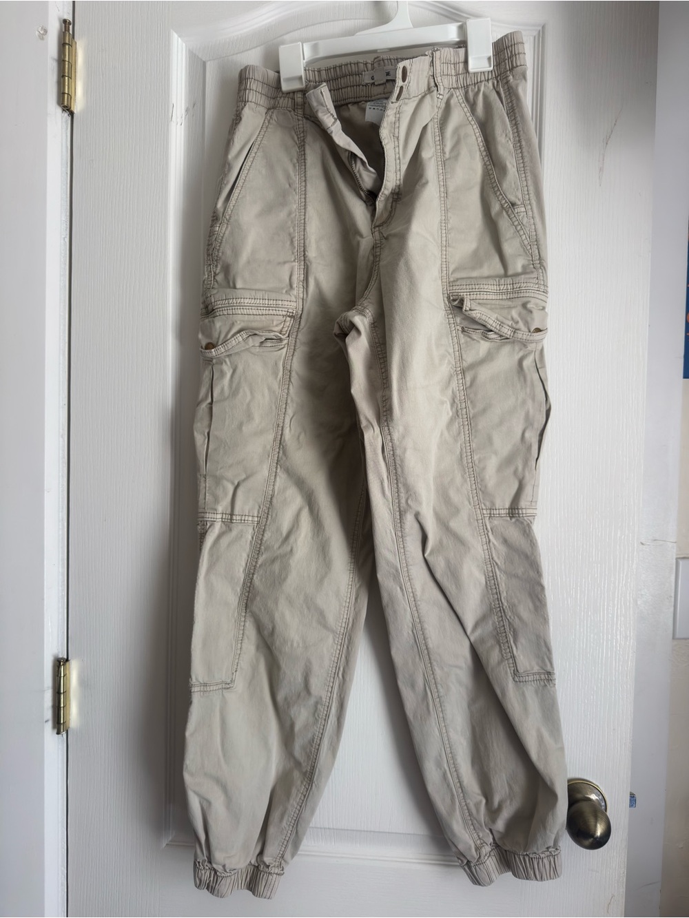Men's Beige Cargo Jogger Pants